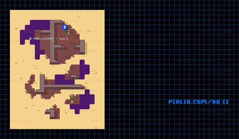 竜王の城1Fのマップ画像 ／ SFC版ドラゴンクエストII攻略 ─ pidlio.com