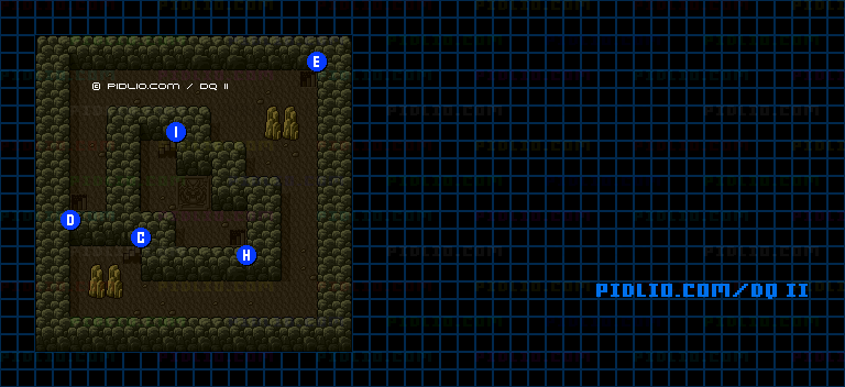 竜王の城B3のマップ画像 ／ SFC版ドラゴンクエストII攻略 ─ pidlio.com