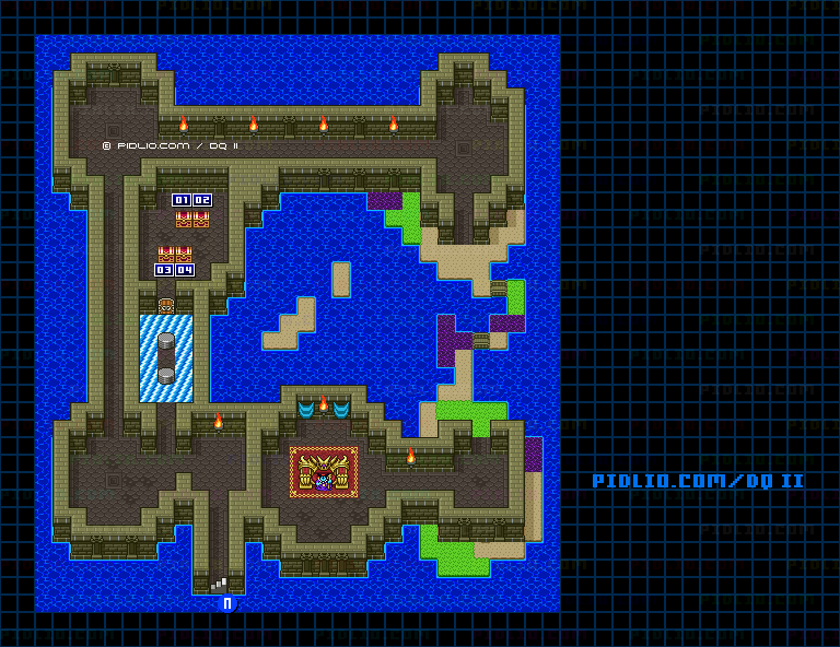 竜王の城B7のマップ画像 ／ SFC版ドラゴンクエストII攻略 ─ pidlio.com