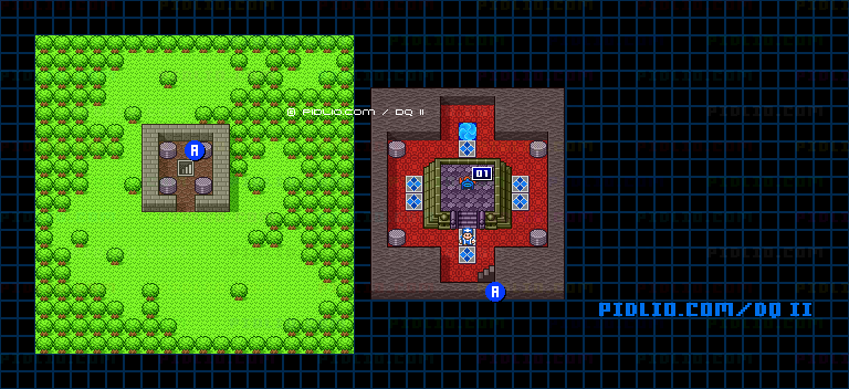聖なるほこらのマップ画像 ／ SFC版ドラゴンクエストII攻略 ─ pidlio.com