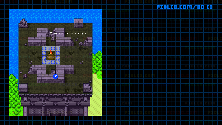大灯台8Fのマップ画像 ／ SFC版ドラゴンクエストII攻略 ─ pidlio.com
