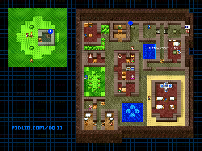 ペルポイの町のマップ画像 ／ SFC版ドラゴンクエストII攻略 ─ pidlio.com