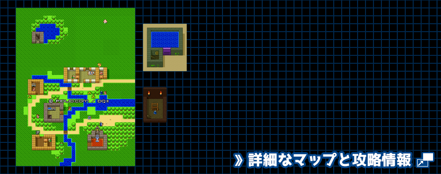 テパの村の簡易マップ画像（SFC版） ／SFC版ドラゴンクエスト2攻略 ─ pidlio.com