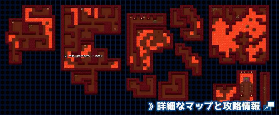 海底の洞窟の簡易マップ画像（SFC版） ／SFC版ドラゴンクエスト2攻略 ─ pidlio.com