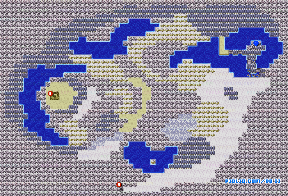 ロンダルキアのマップ画像 ／ SFC版ドラゴンクエストII攻略 ─ pidlio.com