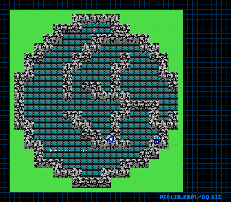 シャンパーニの塔1Fのマップ画像 ／ FC版ドラゴンクエストIII攻略 ─ pidlio.com