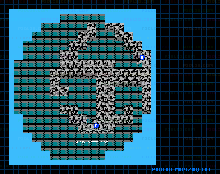 シャンパーニの塔2Fのマップ画像 ／ FC版ドラゴンクエストIII攻略 ─ pidlio.com