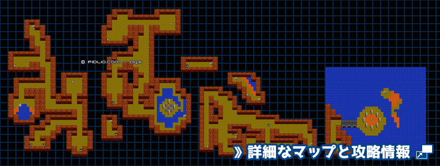ノアニール西の洞窟の簡易マップ画像 / FC版ドラゴンクエスト3攻略 ─ pidlio.com