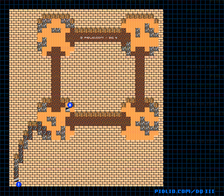 ピラミッドB1のマップ画像 ／ FC版ドラゴンクエストIII攻略 ─ pidlio.com