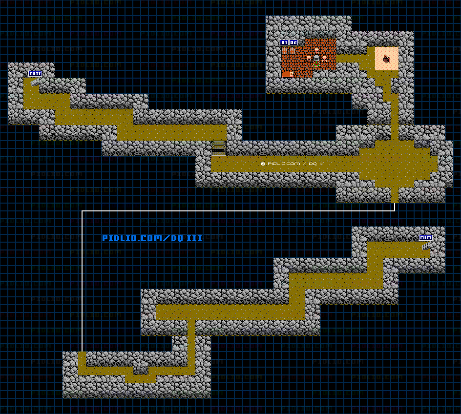 ノルドの洞窟のマップ画像 / FC版ドラゴンクエストIII攻略 ─ pidlio.com