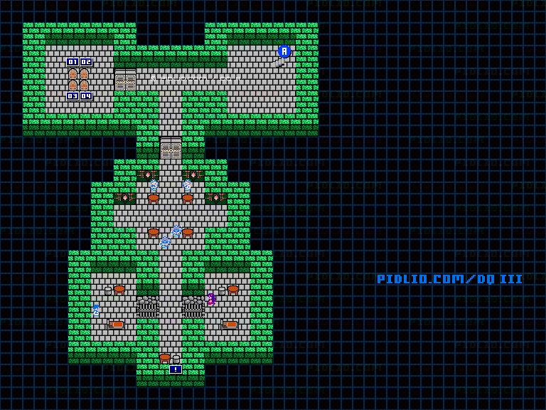 バハラタ東の洞窟のマップ画像 ／ FC版ドラゴンクエストIII攻略 ─ pidlio.com