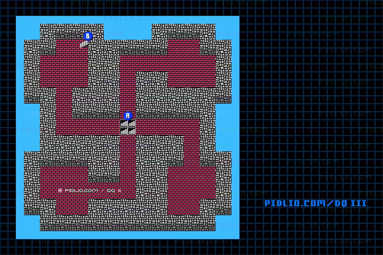 アープの塔2Fのマップ画像 ／ FC版ドラゴンクエストIII攻略 ─ pidlio.com