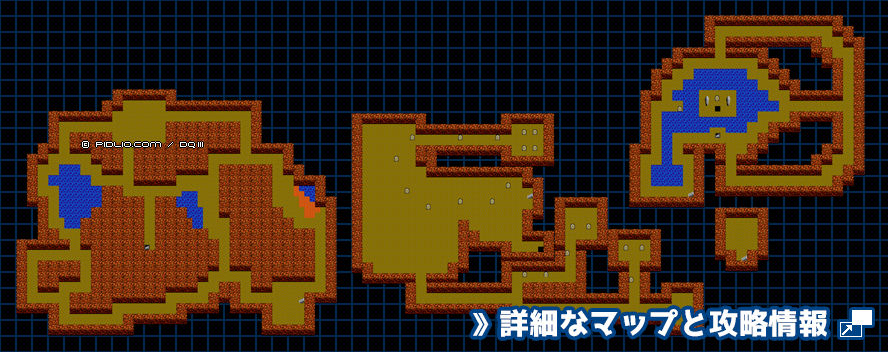 サマンオサ南の洞窟の簡易マップ画像 / FC版ドラゴンクエスト3攻略 ─ pidlio.com