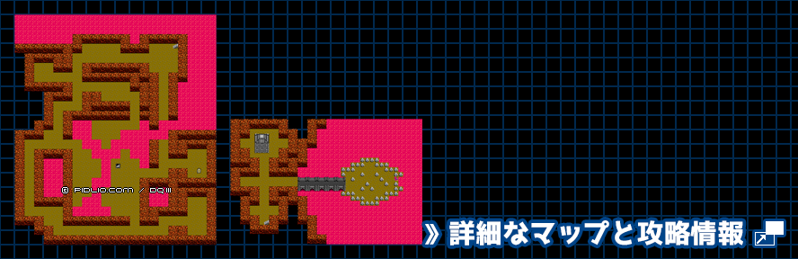 ジパングの洞窟の簡易マップ画像 / FC版ドラゴンクエスト3攻略 ─ pidlio.com