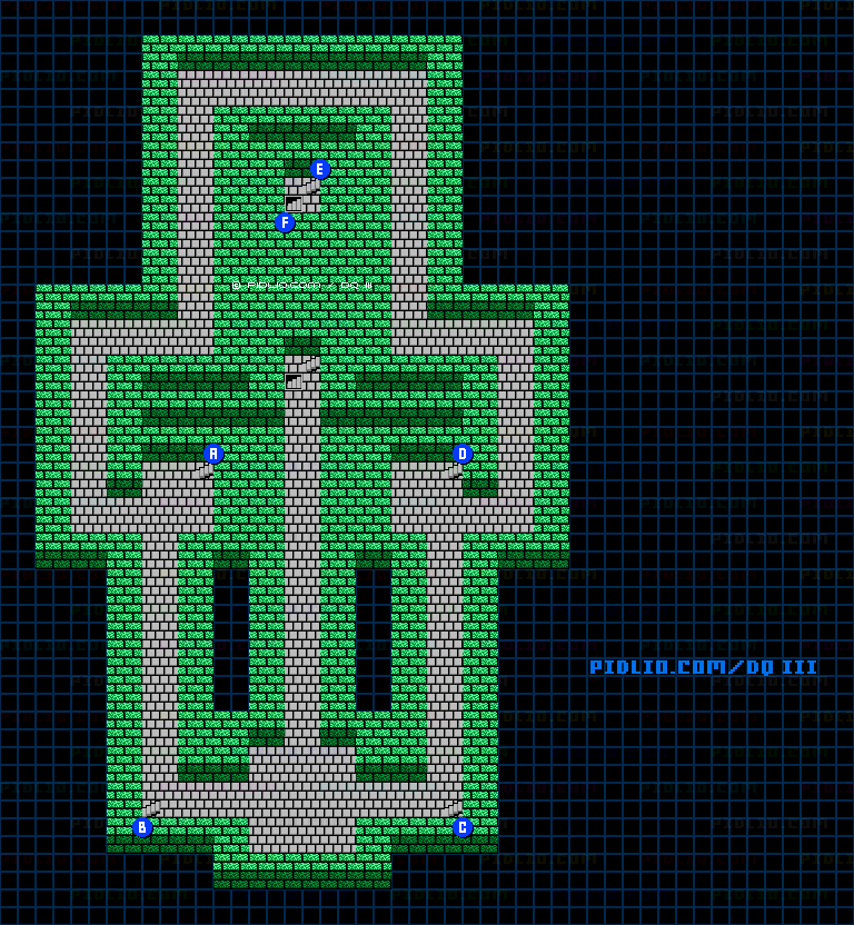 ゾーマの城B1のマップ画像 ／ FC版ドラゴンクエストIII攻略 ─ pidlio.com