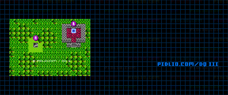 レーベ南の森のマップ画像 / FC版ドラゴンクエストIII攻略 ─ pidlio.com