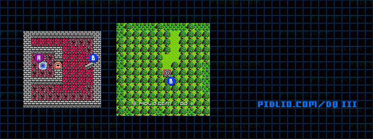 ロマリア南のほこらのマップ画像 / FC版ドラゴンクエストIII攻略 ─ pidlio.com