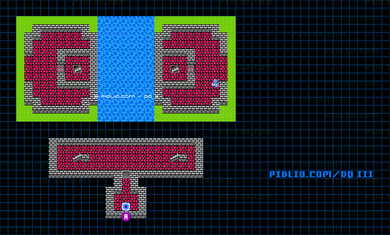 ロマリアの関所のマップ画像 / FC版ドラゴンクエストIII攻略 ─ pidlio.com