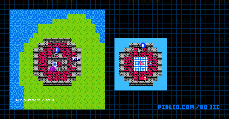 イシス北のほこら(ポルトガの灯台)のマップ画像 / FC版ドラゴンクエストIII攻略 ─ pidlio.com
