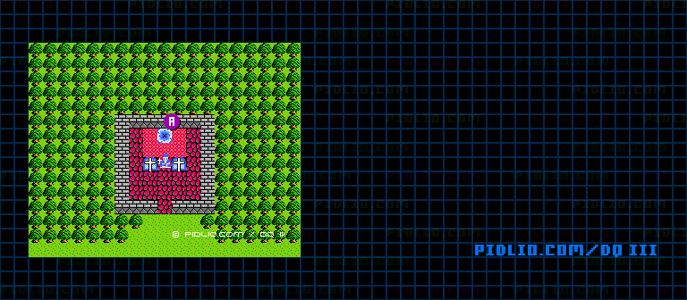 イシス西のほこら（旅人のほこら）のマップ画像 ／ FC版ドラゴンクエストIII攻略 ─ pidlio.com