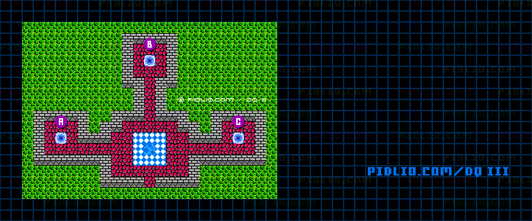 グリンラッド南のほこら(旅の扉のほこら)のマップ画像 / FC版ドラゴンクエストIII攻略 ─ pidlio.com