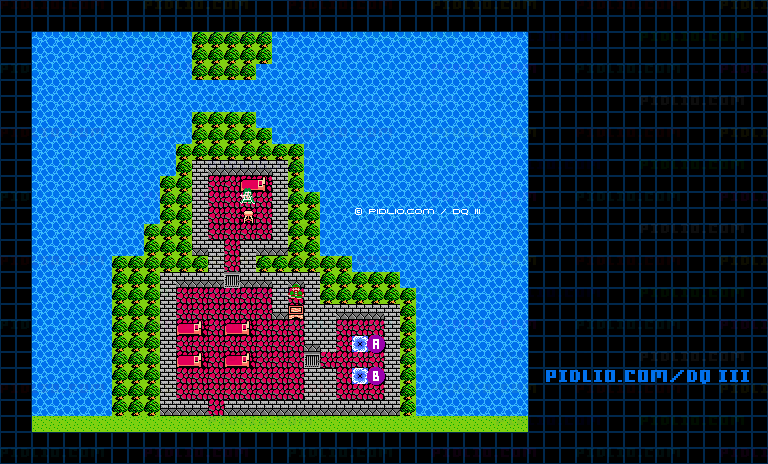 オリビアの岬のほこらのマップ画像 / FC版ドラゴンクエストIII攻略 ─ pidlio.com