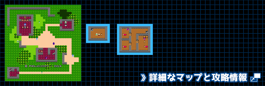 ノアニールの村の簡易マップ画像 / FC版ドラゴンクエスト3攻略 ─ pidlio.com