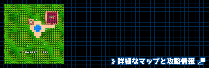 エルフの隠れ里の簡易マップ画像 / FC版ドラゴンクエスト3攻略 ─ pidlio.com