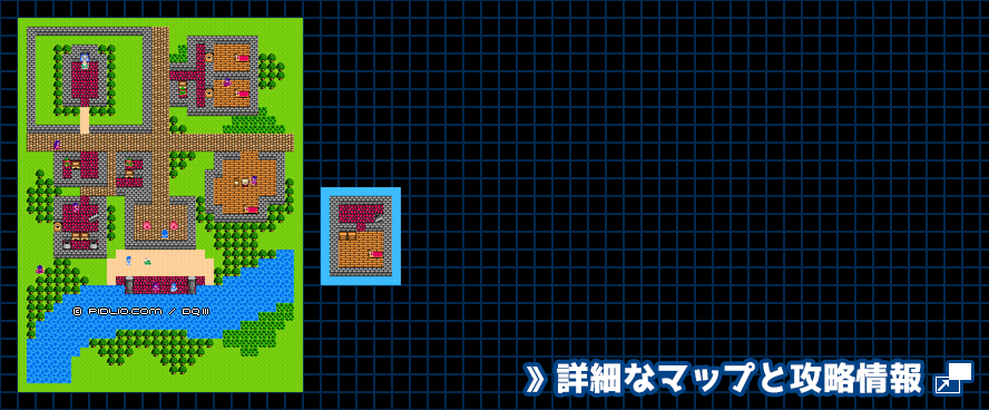 バハラタの町の簡易マップ画像 / FC版ドラゴンクエスト3攻略 ─ pidlio.com