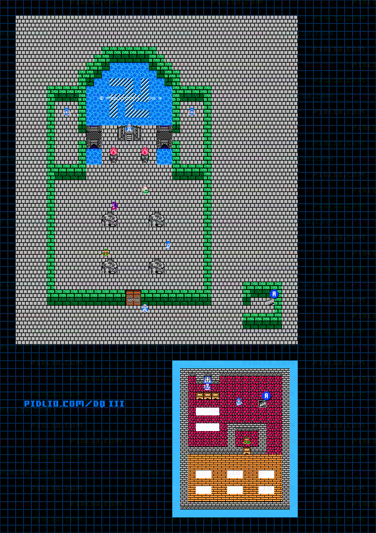 ダーマ神殿のマップ画像 / FC版ドラゴンクエストIII攻略 ─ pidlio.com