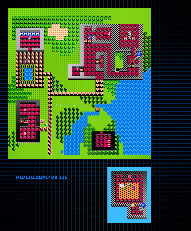 ムオルの村のマップ画像 ／ FC版ドラゴンクエストIII攻略 ─ pidlio.com