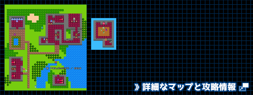 ムオルの村の簡易マップ画像 / FC版ドラゴンクエスト3攻略 ─ pidlio.com