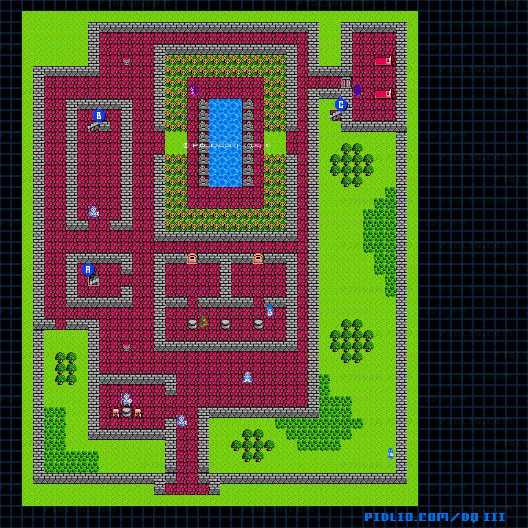エジンベアの城のマップ画像 / FC版ドラゴンクエストIII攻略 ─ pidlio.com