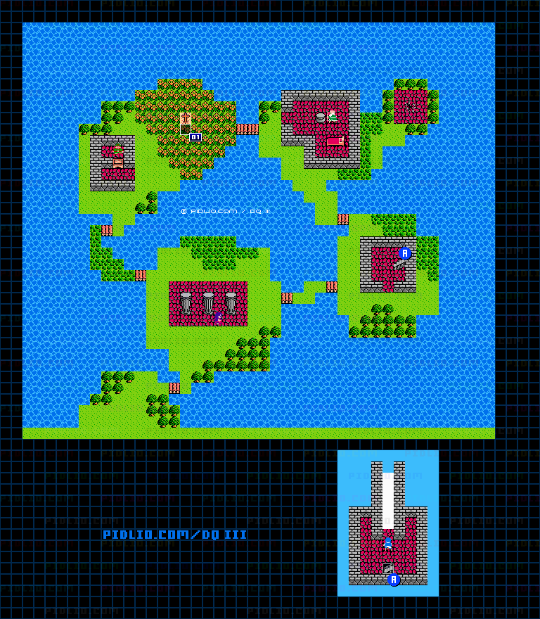 ルザミの村のマップ画像 / FC版ドラゴンクエストIII攻略 ─ pidlio.com