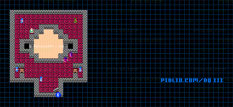 サマンオサ城下町・モンスター闘技場のマップ画像 ／ FC版ドラゴンクエストIII攻略 ─ pidlio.com