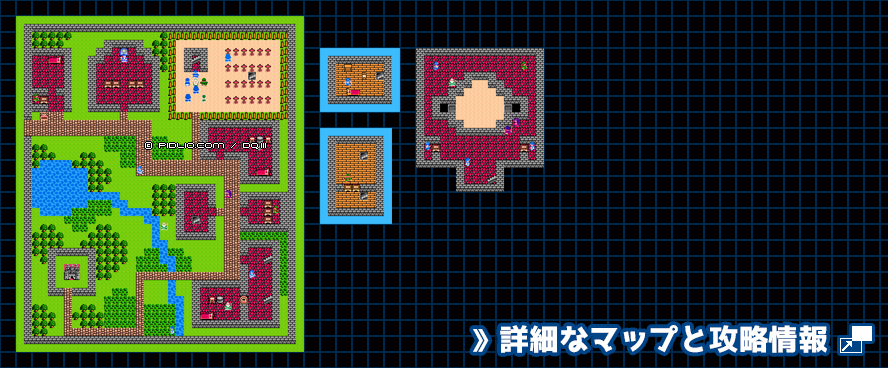 サマンオサ城下町の簡易マップ画像 / FC版ドラゴンクエスト3攻略 ─ pidlio.com