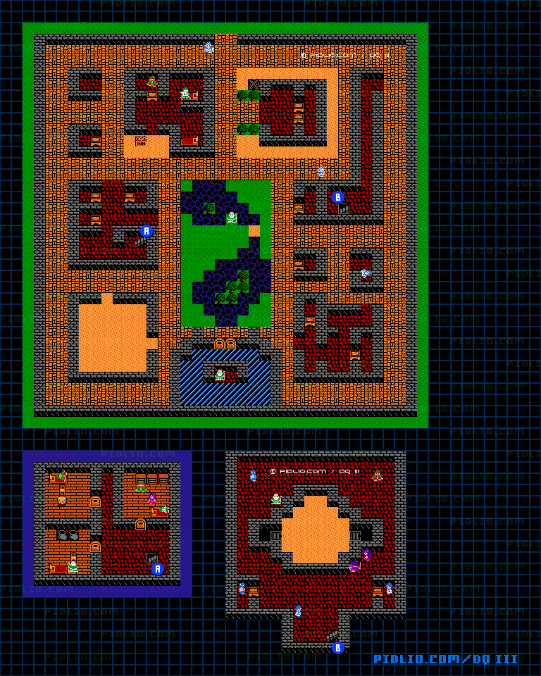 メルキドの町のマップ画像 / FC版ドラゴンクエストIII攻略 ─ pidlio.com