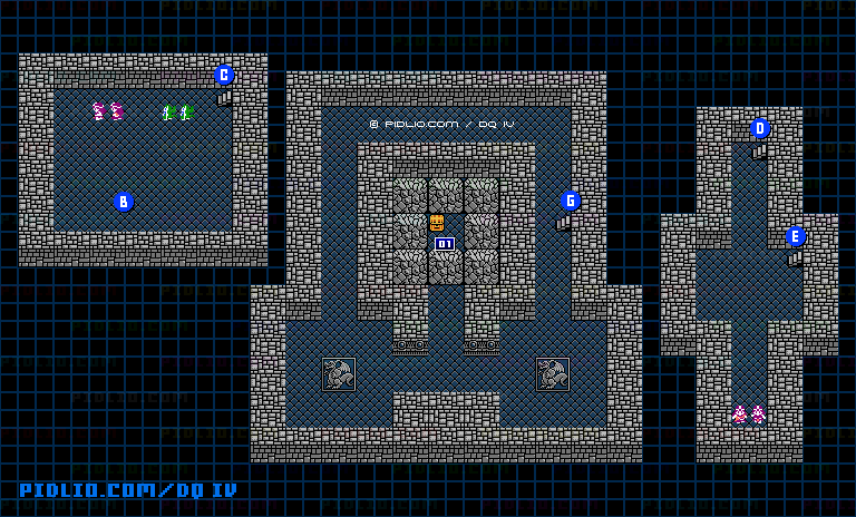 大灯台3Fのマップ画像 ／ FC版ドラゴンクエストIV攻略 ─ pidlio.com