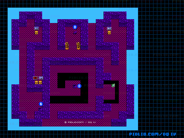大灯台3Fのマップ画像 ／ FC版ドラゴンクエストIV攻略 ─ pidlio.com