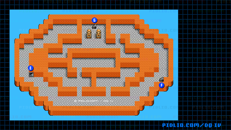 魔神像4Fのマップ画像 ／ FC版ドラゴンクエストIV攻略 ─ pidlio.com