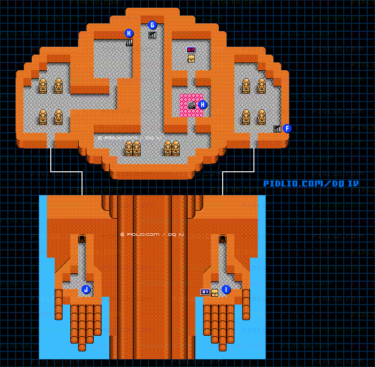 魔神像5Fのマップ画像 ／ FC版ドラゴンクエストIV攻略 ─ pidlio.com