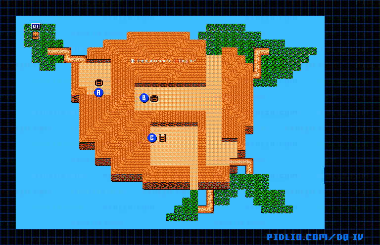 世界樹2Fのマップ画像 ／ FC版ドラゴンクエストIV攻略 ─ pidlio.com