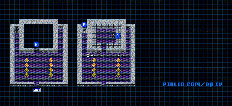 角笛のほこら1Fのマップ画像 / FC版ドラゴンクエストIV攻略 ─ pidlio.com