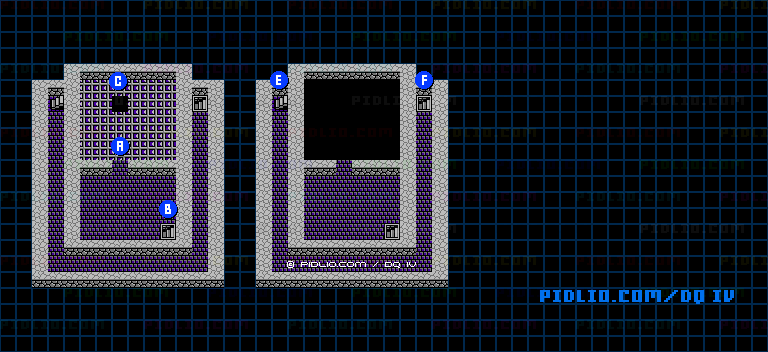 角笛のほこらB1のマップ画像 / FC版ドラゴンクエストIV攻略 ─ pidlio.com