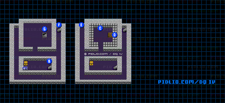 角笛のほこらB2のマップ画像 / FC版ドラゴンクエストIV攻略 ─ pidlio.com