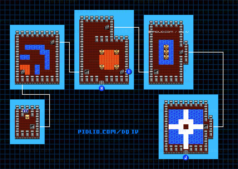 天空への塔・内部2のマップ画像 ／ FC版ドラゴンクエストIV攻略 ─ pidlio.com