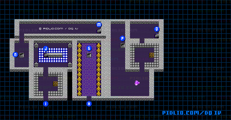 デスキャッスル・内部3Fのマップ画像 ／ FC版ドラゴンクエストIV攻略 ─ pidlio.com