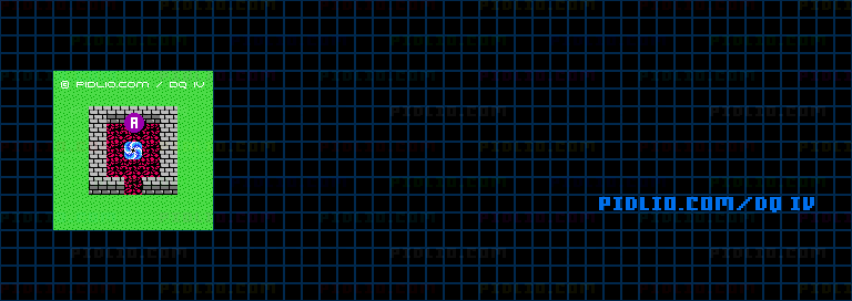 リバーサイド北西の旅の扉のマップ画像 ／ FC版ドラゴンクエストIV攻略 ─ pidlio.com
