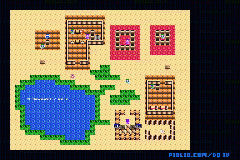 さばくのバザーのマップ画像 ／ FC版ドラゴンクエストIV攻略 ─ pidlio.com