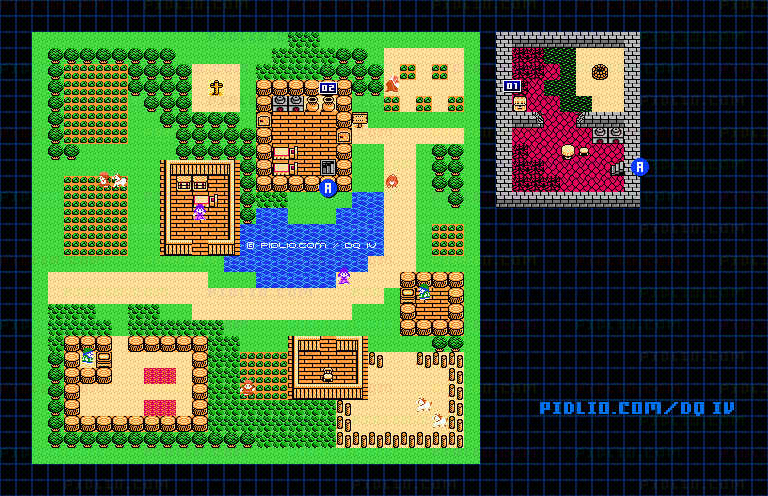 コーミズ村のマップ画像 / FC版ドラゴンクエストIV攻略 ─ pidlio.com